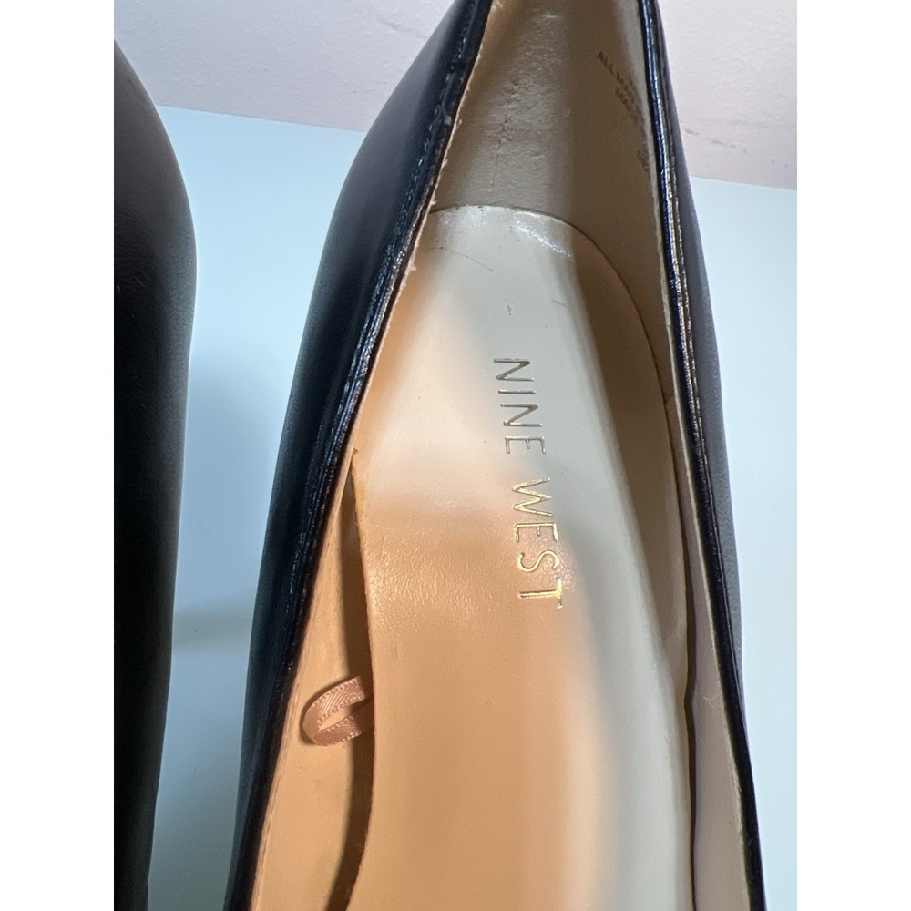 Nine West Women's 7W Black Pointed Toe Stiletto Pumps Office Heels - Picture 4 of 11